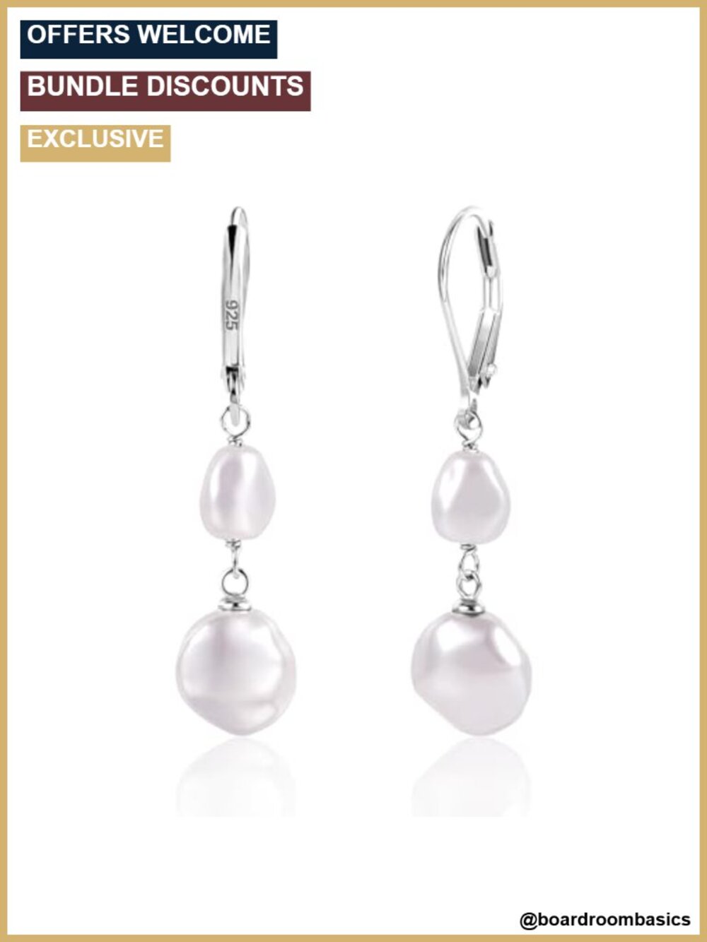 14K Gold Pearl Dangle Earrings Leverback Baroque Pearls for Women